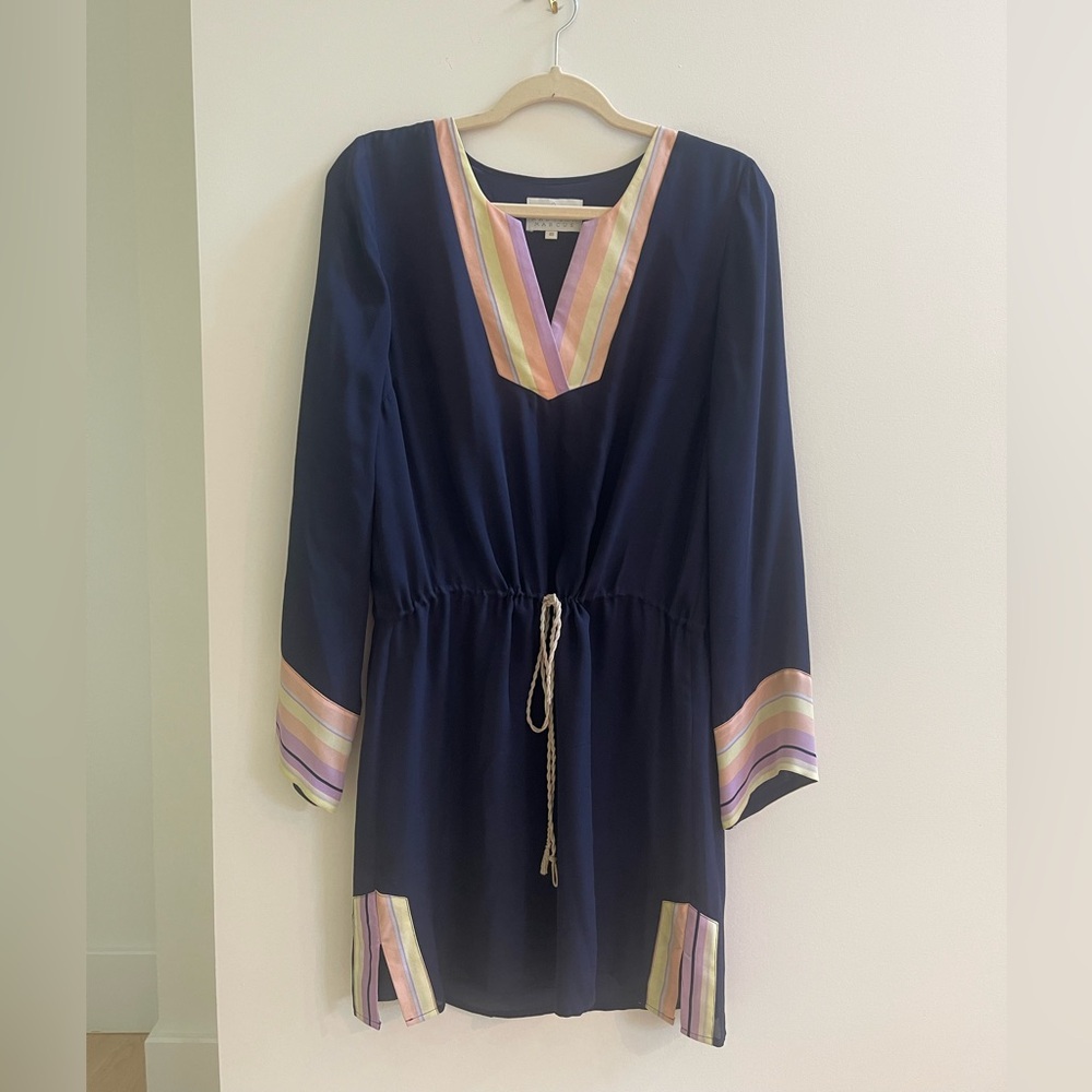 Madison Marcus Navy and Pastel Mini Dress
